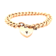 Pre Owned 9ct Rose Hollow Link Bracelet ZU288